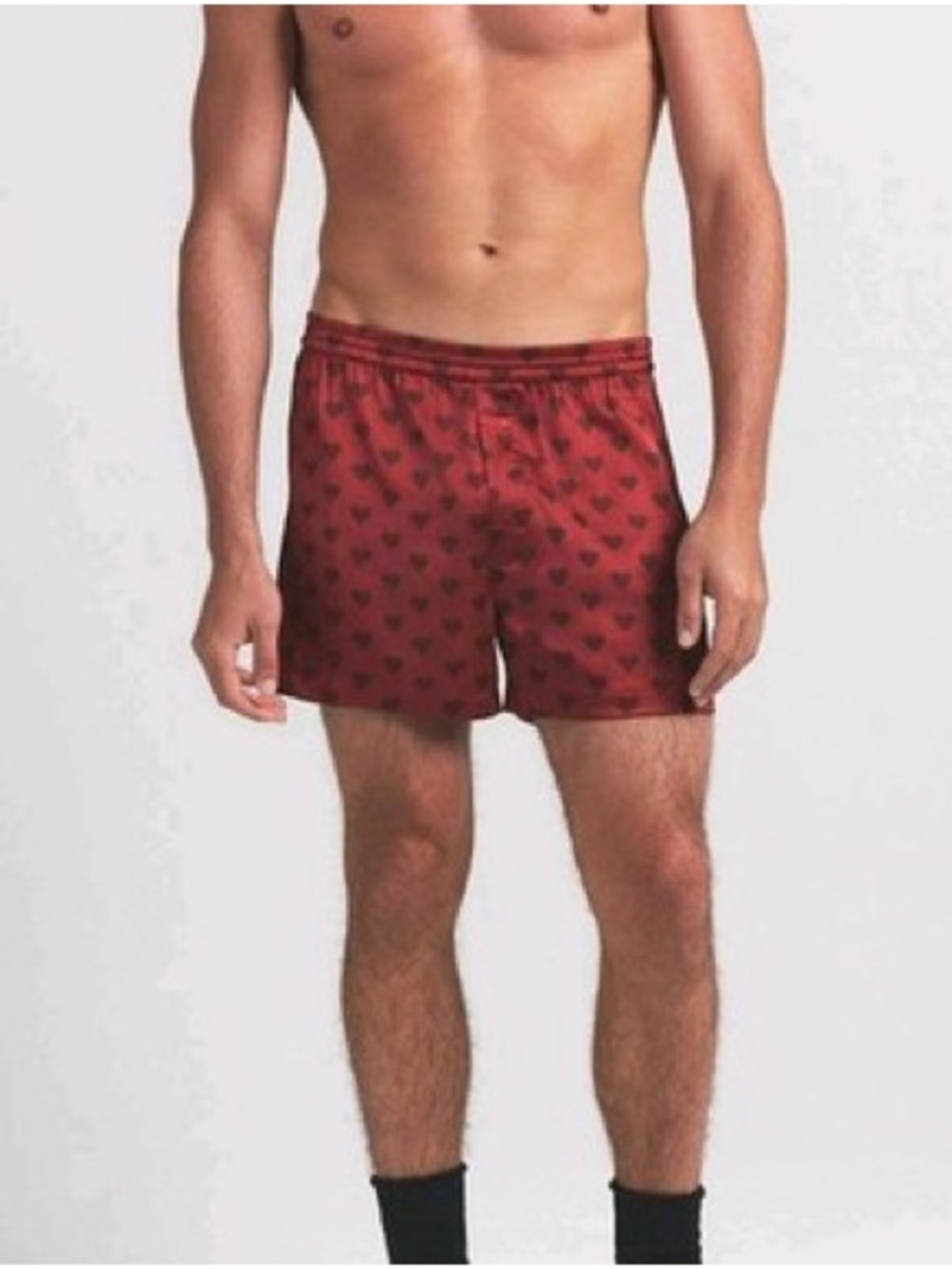 Skims • NWT Sleep Sateen Boxer Red Satin Heart Print Boxer Shorts
